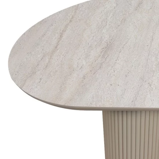 Τραπέζι Hazar  Mdf χρώμα travertine - sandstone 180x90x77εκ.