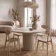 Τραπέζι Hazar  Mdf χρώμα travertine - sandstone Ø119,5x76εκ.