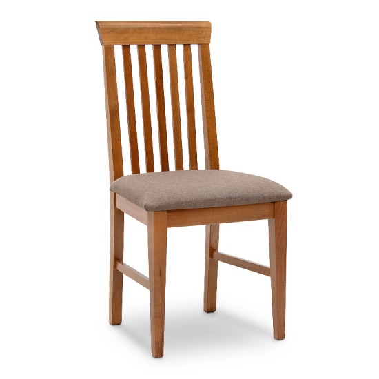Καρέκλα τραπεζαρίας Francis Megapap από μασίφ ξύλο οξιάς χρώμα καρυδί 48x42x96εκ. - 0228345