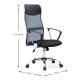 Καρέκλα γραφείου Marco Megapap με ύφασμα Mesh χρώμα γκρι - μαύρο 62x59x110/120εκ. - 0223105