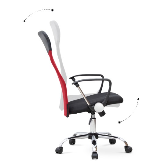 Καρέκλα γραφείου Marco Megapap με ύφασμα Mesh χρώμα κόκκινο - μαύρο 62x59x110/120εκ. - 0223106