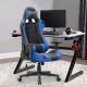 Καρέκλα γραφείου Gaming Alonso Megapap από τεχνόδερμα χρώμα μπλε - μαύρο 67x70x125/135 εκ. - 0223122