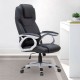 Καρέκλα γραφείου διευθυντική Luca Megapap από τεχνόδερμα χρώμα μαύρο 65x60x118/128εκ. - 0223123