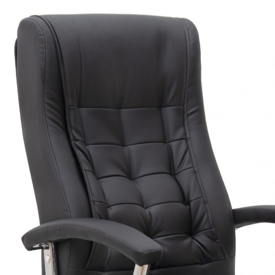 Καρέκλα γραφείου διευθυντική Vision Megapap από τεχνόδερμα χρώμα μαύρο 63x70x112/120εκ. - 0227587