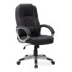 Καρέκλα γραφείου διευθυντική Robie Megapap από τεχνόδερμα χρώμα μαύρο 64x62x108/118εκ. - 0227588