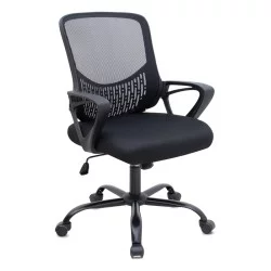 Καρέκλα γραφείου Freda  με ύφασμα Mesh χρώμα μαύρο 65x65x90/100εκ.