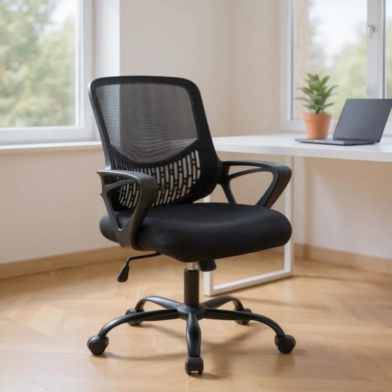 Καρέκλα γραφείου Freda με ύφασμα Mesh χρώμα μαύρο 65x65x90/100εκ. Καρέκλα γραφείου Freda με ύφασμα Mesh χρώμα μαύρο 65x65x90/100εκ.