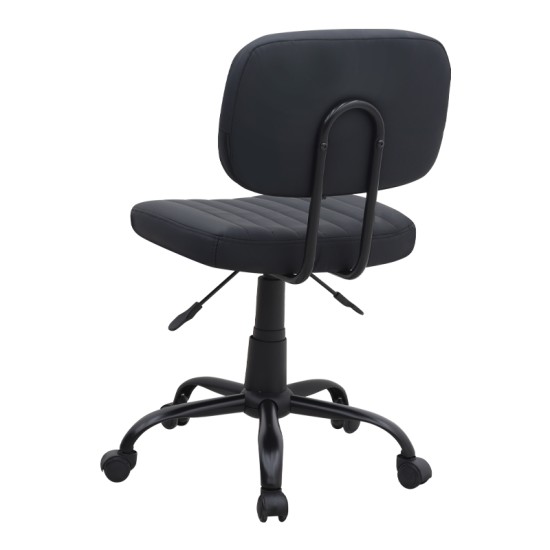 Καρέκλα γραφείου Romano  από τεχνόδερμα χρώμα μαύρο 46x53x79/86εκ.