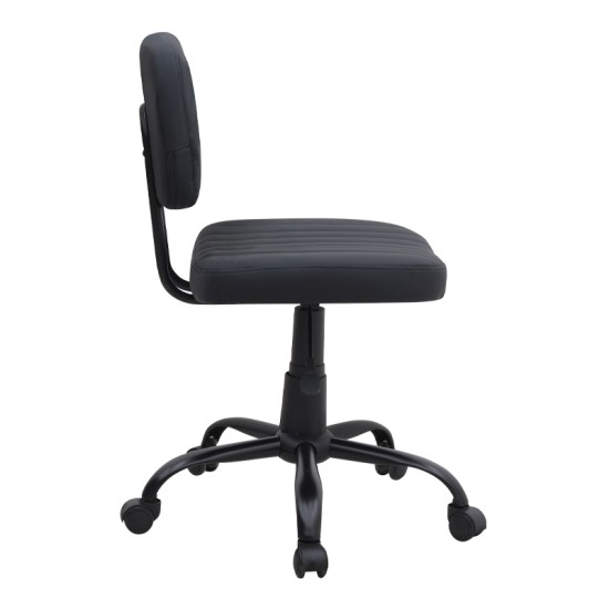 Καρέκλα γραφείου Romano  από τεχνόδερμα χρώμα μαύρο 46x53x79/86εκ.