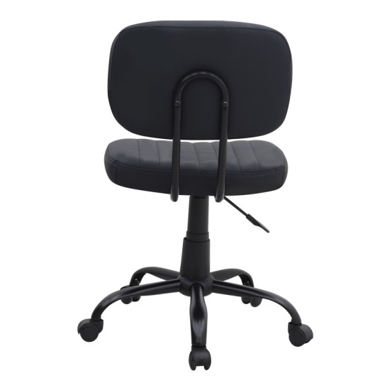 Καρέκλα γραφείου Romano  από τεχνόδερμα χρώμα μαύρο 46x53x79/86εκ.