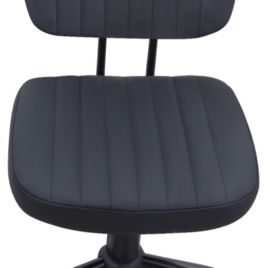 Καρέκλα γραφείου Romano  από τεχνόδερμα χρώμα μαύρο 46x53x79/86εκ.