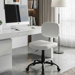 Καρέκλα γραφείου Romano  από τεχνόδερμα χρώμα λευκό 46x53x79/86εκ.