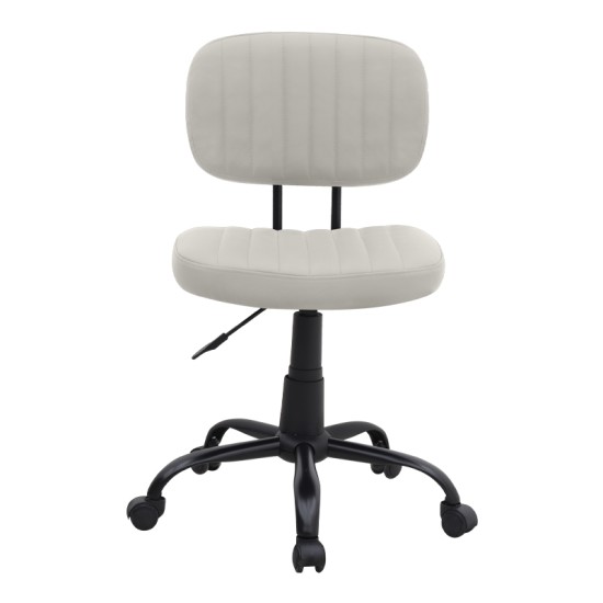 Καρέκλα γραφείου Romano  από τεχνόδερμα χρώμα λευκό 46x53x79/86εκ.