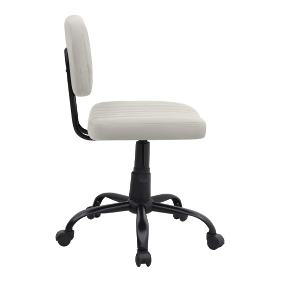 Καρέκλα γραφείου Romano  από τεχνόδερμα χρώμα λευκό 46x53x79/86εκ.