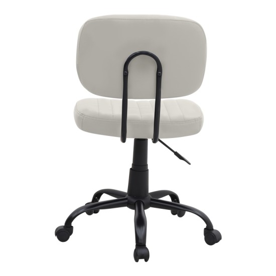 Καρέκλα γραφείου Romano  από τεχνόδερμα χρώμα λευκό 46x53x79/86εκ.