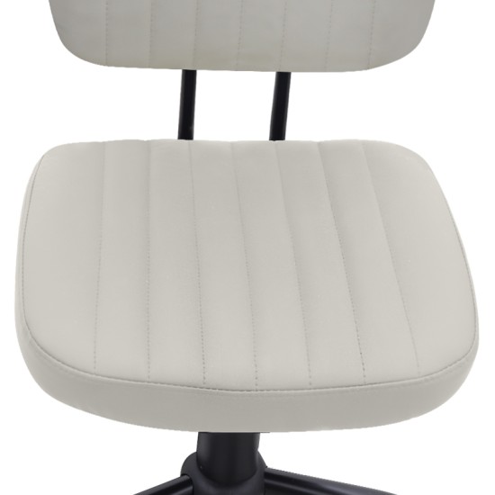 Καρέκλα γραφείου Romano  από τεχνόδερμα χρώμα λευκό 46x53x79/86εκ.