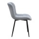 Καρέκλα τραπεζαρίας Chiara  γκρι ύφασμα - μεταλλικό μαύρο πόδι 48x58x81εκ.