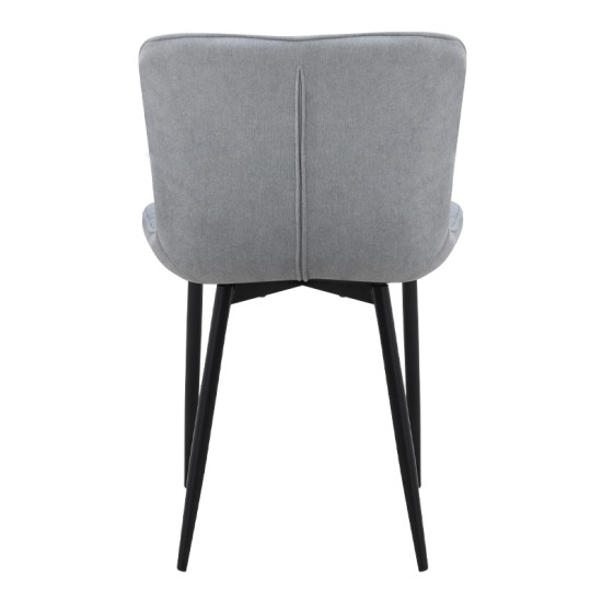 Καρέκλα τραπεζαρίας Chiara  γκρι ύφασμα - μεταλλικό μαύρο πόδι 48x58x81εκ.