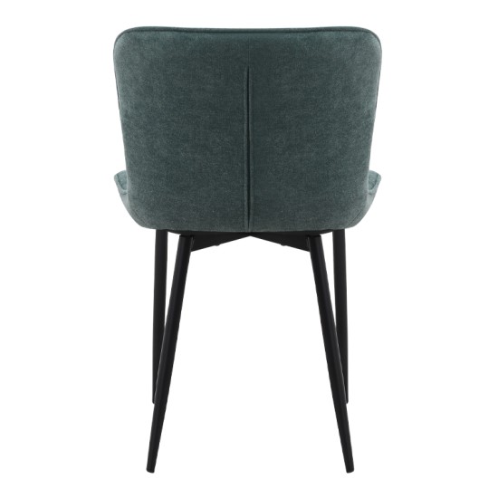 Καρέκλα τραπεζαρίας Chiara  πράσινο ύφασμα - μεταλλικό μαύρο πόδι 48x58x81εκ.