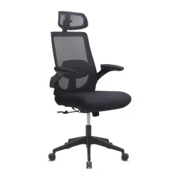 Καρέκλα γραφείου διευθυντική Belora  με ύφασμα Mesh χρώμα μαύρο 63,5x62x117/127εκ.