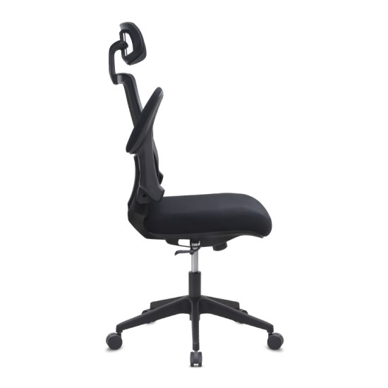 Καρέκλα γραφείου διευθυντική Belora  με ύφασμα Mesh χρώμα μαύρο 63,5x62x117/127εκ.