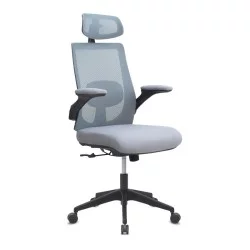 Καρέκλα γραφείου διευθυντική Belora  με ύφασμα Mesh χρώμα γκρι 63,5x62x117/127εκ.