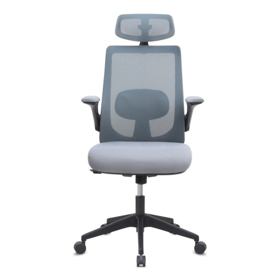 Καρέκλα γραφείου διευθυντική Belora  με ύφασμα Mesh χρώμα γκρι 63,5x62x117/127εκ.