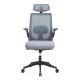 Καρέκλα γραφείου διευθυντική Belora  με ύφασμα Mesh χρώμα γκρι 63,5x62x117/127εκ.