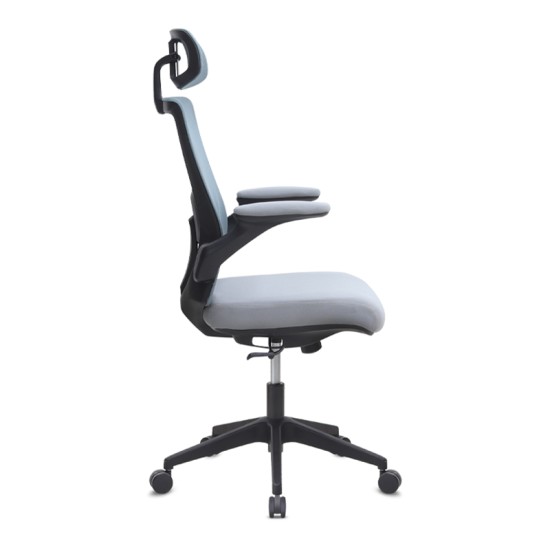 Καρέκλα γραφείου διευθυντική Belora  με ύφασμα Mesh χρώμα γκρι 63,5x62x117/127εκ.