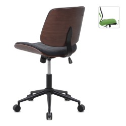 Καρέκλα γραφείου Corina  από τεχνόδερμα χρώμα μαύρο 60x65x82/92εκ.