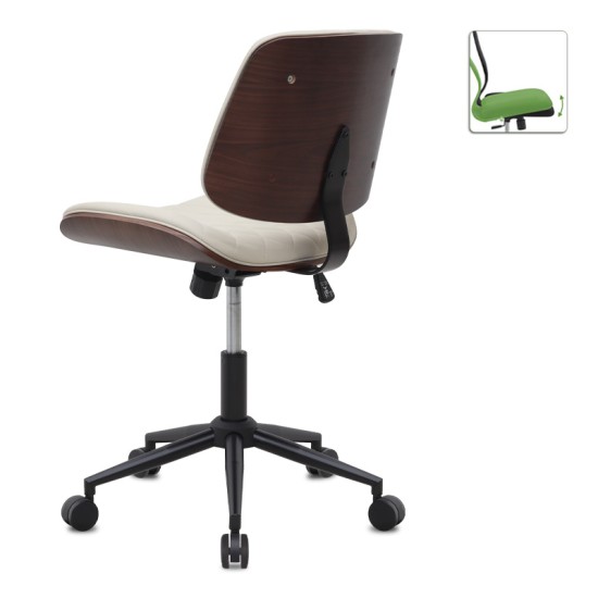 Καρέκλα γραφείου Corina  από τεχνόδερμα χρώμα ανοιχτό μπεζ 60x65x82/92εκ.