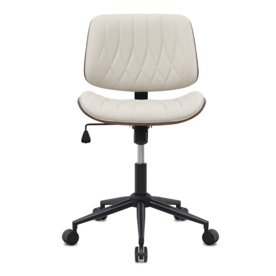 Καρέκλα γραφείου Corina  από τεχνόδερμα χρώμα ανοιχτό μπεζ 60x65x82/92εκ.