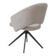 Πολυθρόνα τραπεζαρίας Milano  περιστρεφόμενη χρώμα ανοιχτό μπεζ ύφασμα - μεταλλικό μαύρο πόδι 64x64x83εκ.