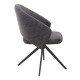 Πολυθρόνα τραπεζαρίας Milano  περιστρεφόμενη χρώμα ανθρακί ύφασμα - μεταλλικό μαύρο πόδι 64x64x83εκ.
