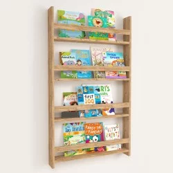Επιτοίχια βιβλιοθήκη - ραφιέρα Montessori  χρώμα pine oak 74x10x120εκ.