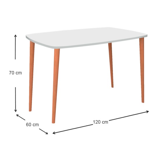 Γραφείο - τραπέζι μελαμίνης Deina Megapap χρώμα λευκό 105x60x72εκ. - 0212554