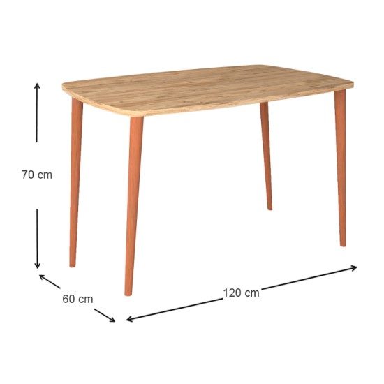 Γραφείο - τραπέζι μελαμίνης Deina Megapap χρώμα pine oak 105x60x72εκ. - 0212555