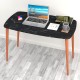 Γραφείο - τραπέζι μελαμίνης Deina Megapap χρώμα μαύρο εφέ μαρμάρου 105x60x72εκ. - 0212556