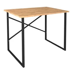 Γραφείο εργασίας Rilke  χρώμα μαύρο - pine oak 90x60x75εκ.