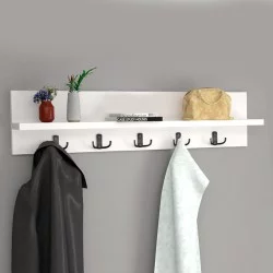 Κρεμάστρα τοίχου Kery  χρώμα λευκό 80x11x18εκ.