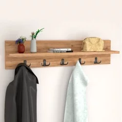 Κρεμάστρα τοίχου Kery  χρώμα pine oak 80x11x18εκ.