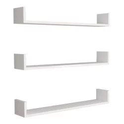 Ραφιέρα τοίχου Tyrion  3 τεμαχίων χρώμα λευκό 90x15x12εκ.