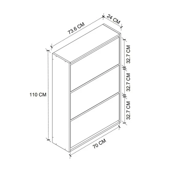 Παπουτσοθήκη μελαμίνης Nave  18 ζευγών χρώμα λευκό 73,6x24x110εκ.