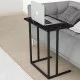 Βοηθητικό τραπεζάκι Jango  μεταλλικό - μελαμίνης χρώμα μαύρο εφέ μαρμάρου 60x35,5x65,5εκ.