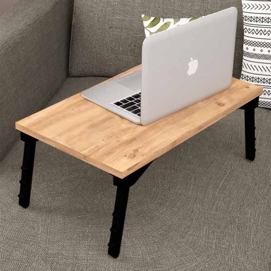 Τραπεζάκι laptop Sidon  από μελαμίνη χρώμα pine oak 60x35,5x23,5εκ.