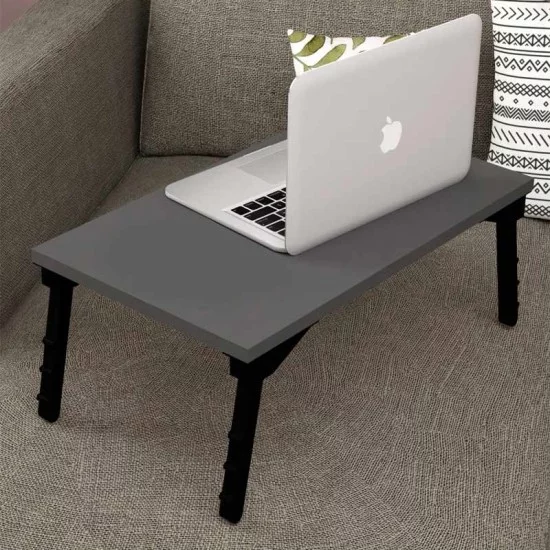 Τραπεζάκι laptop Sidon  χρώμα ανθρακί 60x35,5x23,5εκ.
