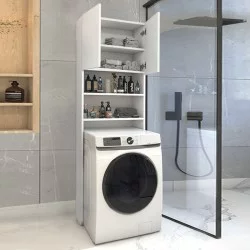 Έπιπλο πλυντηρίου Ramsey  χρώμα λευκό 65x27x190,6εκ.