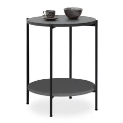 Τραπεζάκι βοηθητικό Argento  χρώμα ανθρακί 43x43x60εκ.
