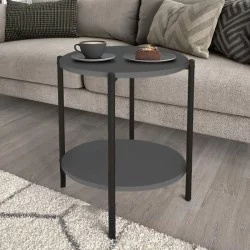 Τραπεζάκι βοηθητικό Argento  χρώμα ανθρακί 43x43x60εκ.