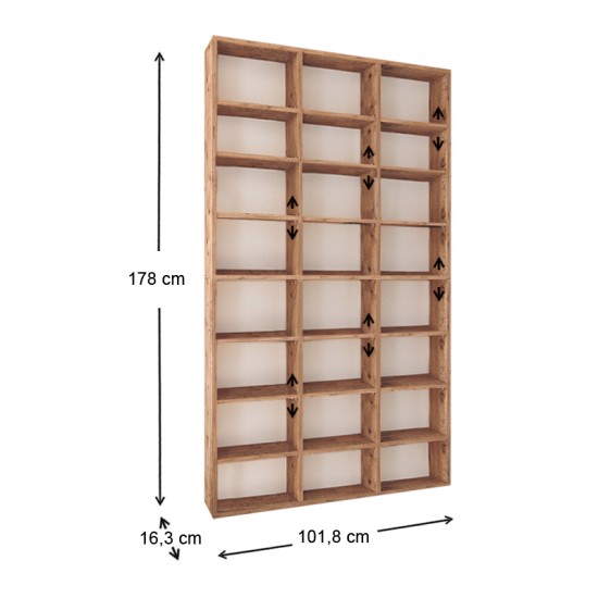 Βιβλιοθήκη μελαμίνης Fyodor  χρώμα pine oak 102x16x178εκ. - 0226150